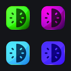 30 Minutes four color glass button icon