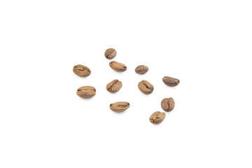 Group of coffee beans isolated on white background