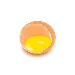 Broken brown egg