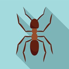 Pest ant icon, flat style