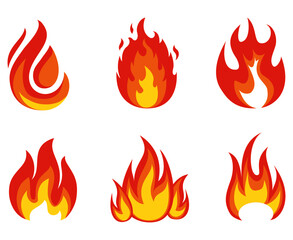 fire torch vector illustration flame abstract design with Background White