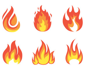 fire torch vector illustration flame abstract design with Background White