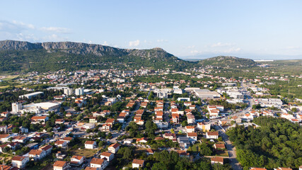 Aerial drone view of Ljubuski, Bosnia and Herzegovina. 
