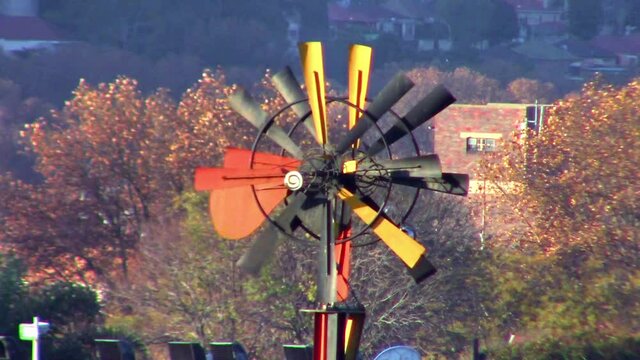 Unique and colorful windmill in Johannesburg