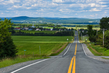 Fototapeta na wymiar Countryside landscape with farm in Quebec, Canada