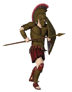 Spartanischer Krieger aus dem antiken Griechenland, Freisteller