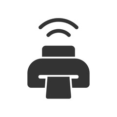 Printer , Wireless Network solid icon.