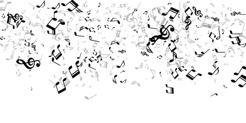 Musical notes cartoon vector illustration. Song