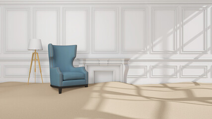 Room interior with Wall Background. 3D rendering ,3D illustration	