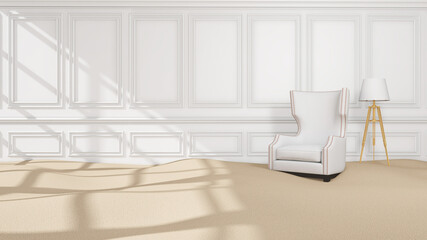 Room interior with Wall Background. 3D rendering ,3D illustration	
