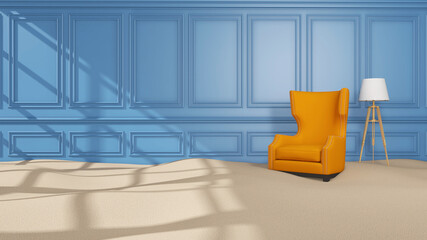 Room interior with Wall Background. 3D rendering ,3D illustration	