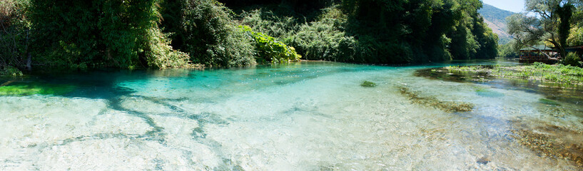 Panoramic View of a Beautiful Lake. Albania