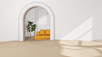 Room interior with Wall Background. 3D rendering ,3D illustration	