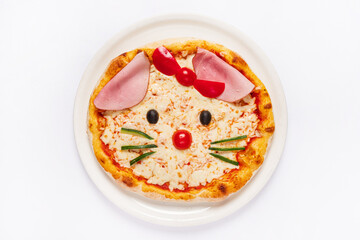 pizza for kids on the white background