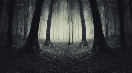 dark scary woods surreal landscape