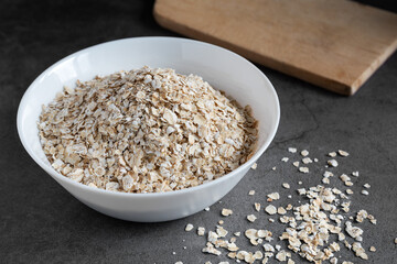 Oat flakes in a bowl