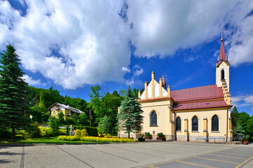 Former spa church, now parish church. St. Stanislaus the Martyr Bishop in Rymanów Zdroj, Poland,...