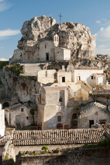 Matera. Chiesa Rupestre della Madonna d'Idris sullo sperone roccioso.