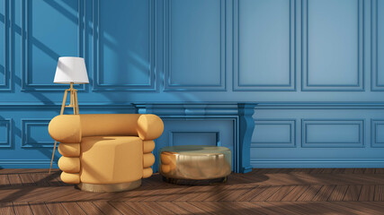 Room interior with Wall Background. 3D rendering ,3D illustration	