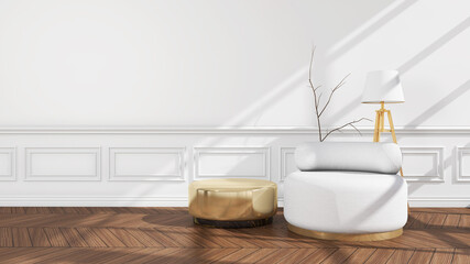 Room interior with Wall Background. 3D rendering ,3D illustration	
