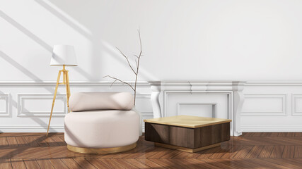 Room interior with Wall Background. 3D rendering ,3D illustration	