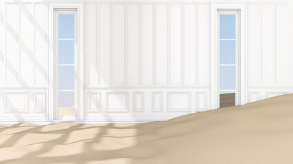 Room interior with Wall Background. 3D rendering ,3D illustration	