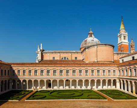 San Giorgio Maggiore cloister, Giorgio Cini Foundation. Venice, Veneto, Italy, Europe.