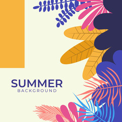Fototapeta na wymiar Trendy summer colorful abstract square art templates with floral tree and geometric elements. Suitable for social media posts, mobile apps, banners design and web, internet ads. Fashion backgrounds