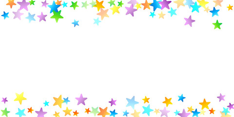 Rainbow Festive Confetti. Carnival Star Falling.