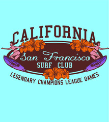 California surfer graphic design vector art