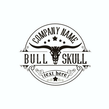 bull skull emblem logo exclusive design inspiration