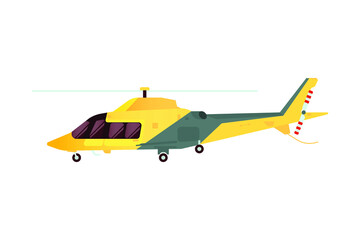 Obraz na płótnie Canvas Ambulance Emergency Helicopter. Modern Flat Style Vector Illustration. Social Media Template.