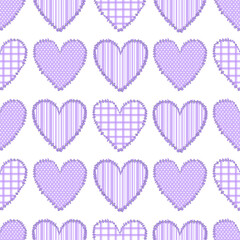 Seamless pattern provence heart vector illustration. Valentines day flowers lavender	
