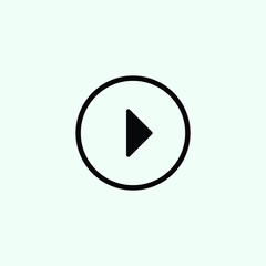 Play button icon in trendy flat style isolated on grey background. Play symbol for your web site design, logo, app, UI. Vector illustration