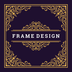Vintage frame border ornament and vignettes swirls decoration with divider template vector illustration