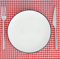 Plate and knife and fork