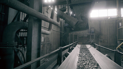 Concrete conveyor in modern processing plant 