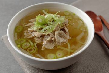 Light soup cooked with chicken