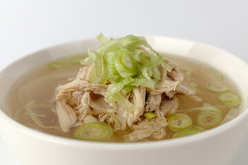 Chicken stock on a white background