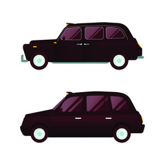 Set of Various Type of Taxi Vehicle. Modern Flat Style Vector Illustration.