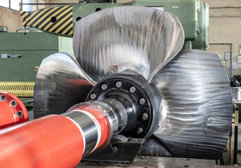 Kaplan turbine runner in workshop - 441370760