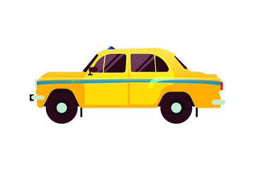 Fototapeta na wymiar Taxi Vehicle. Modern Flat Style Vector Illustration. Social Media Template.