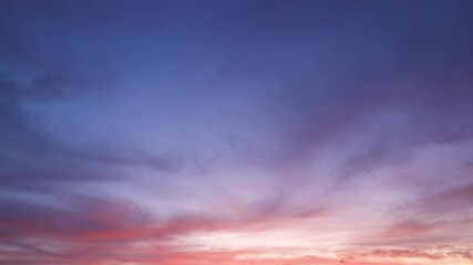 Amazing long time-lapse of colorful clouds in the sky before sunrise