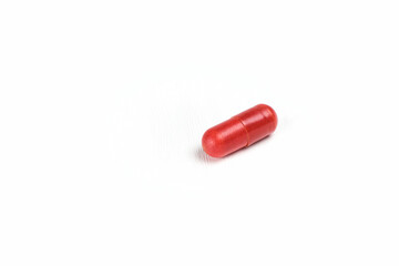 Red capsule medical isolated with clipping path