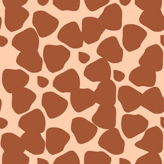 Giraffe fur seamless pattern, tropical animal skin texture