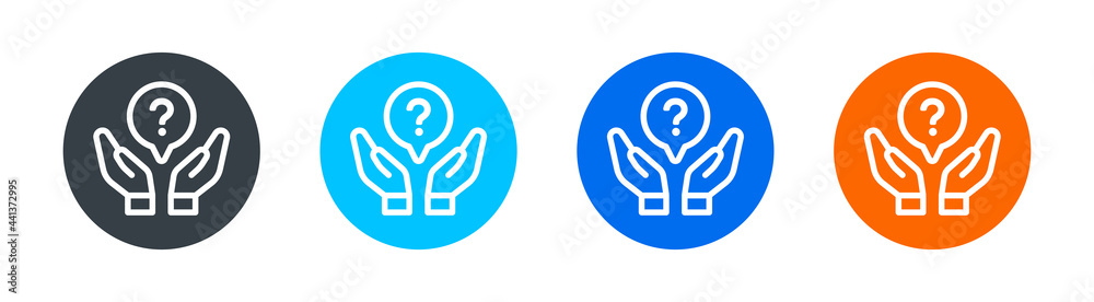 Aufkleber support, help for information service icon vector isolated on white.