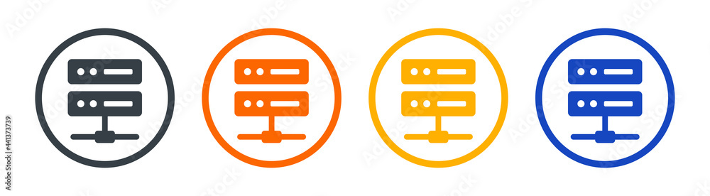 Poster Hosting server icon vector illustration. Database concept.