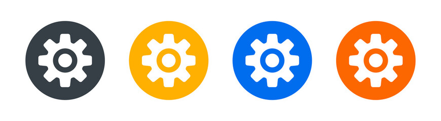 Setting, gear, cogwheel. Gear design collection on white background. Preferences symbol