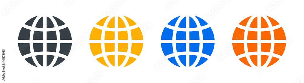 Wall mural globe vector icon. internet and web symbol. global sign colorful graphic design.