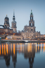Obraz na płótnie Canvas Dresden old town city and Elbe River, Dresden, Germany